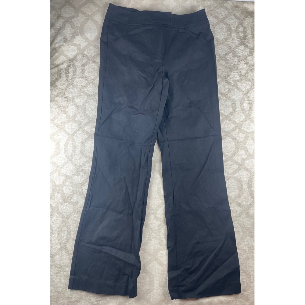 Chico's Getaway Dezi Pants Women Size 1 M Black NWT Cotton Blend Flare Trousers